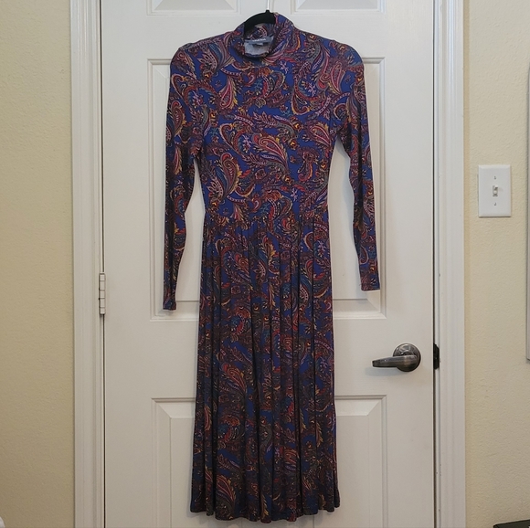 Modcloth Paisley long sleeve turtleneck dress - Picture 3 of 6